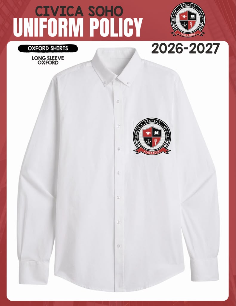 WHITE LONG SLEEVE OXFORD SHIRT